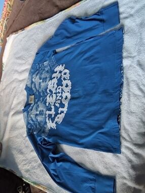 Black Label Flesh Blood Blue Graphic Long Sleeve Shirt Sz L Courage
